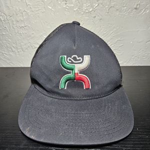 Hooey  Boquillas Mexico Flag Snap Back Trucker Mesh Back Black Green